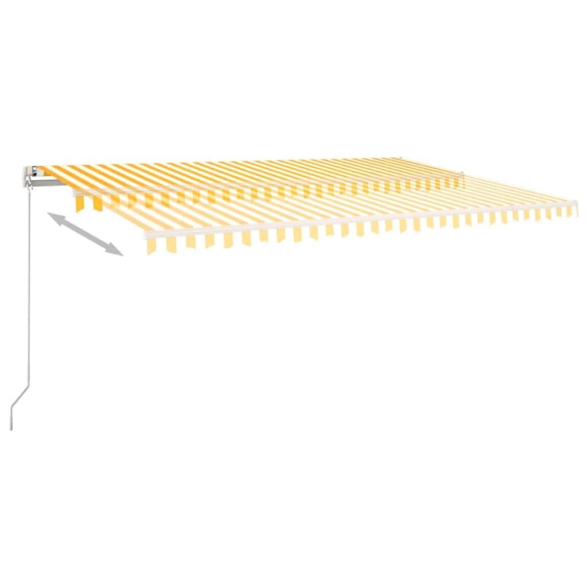 Voir la diapositive 4 : VIDAXL Auvent manuel retractable avec LED 500x300 cm Jaune et blanc