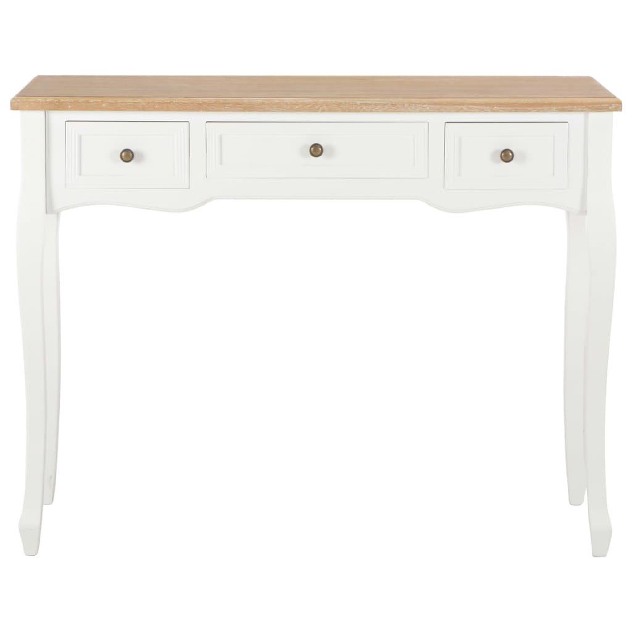 Voir la diapositive 3 : VIDAXL Table de console et coiffeuse avec 3 tiroirs Blanc