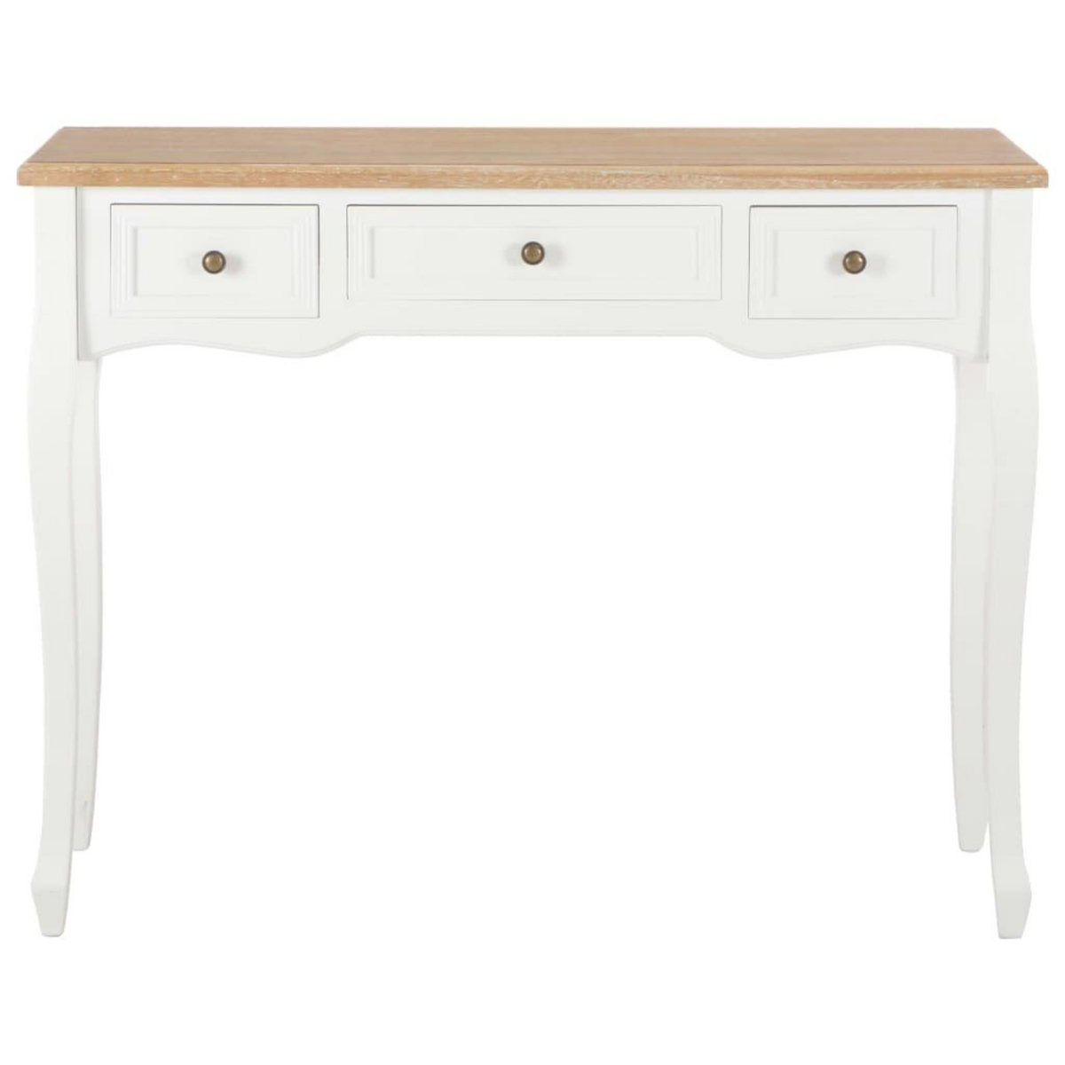VIDAXL Table de console et coiffeuse avec 3 tiroirs Blanc