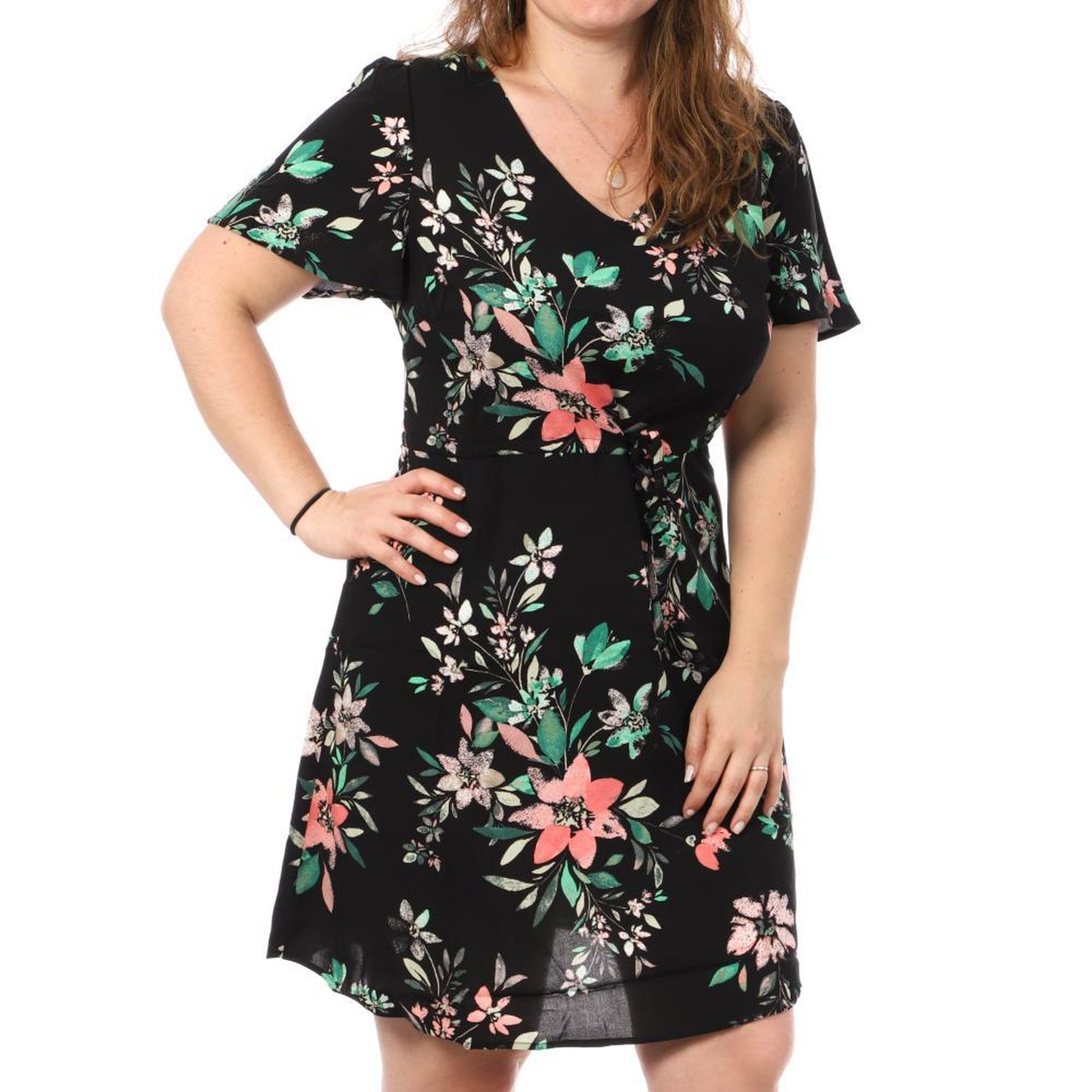 Voir la diapositive 1 : Vero Moda Robe /Rose à Motifs Femme Vero Moda CURVE Easy B5T