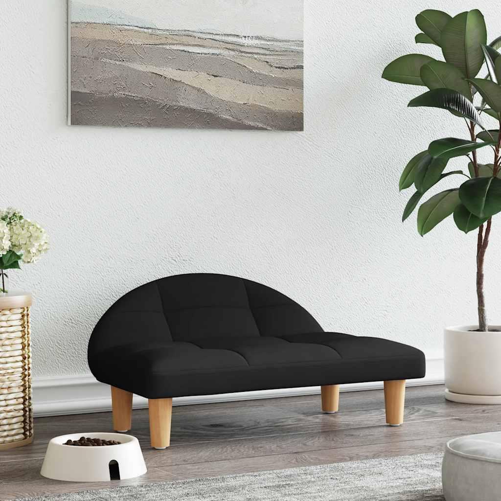 VIDAXL Lit pour chien noir 70x52x30 cm tissu