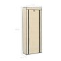 Voir la diapositive 6 : VIDAXL Armoire a chaussures avec housse Creme 57x29x162 cm Tissu