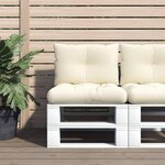 VIDAXL Coussins de palette lot de 2 creme tissu
