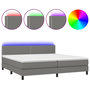 Voir la diapositive 2 : VIDAXL Sommier a lattes de lit et matelas et LED Gris fonce 200x200 cm