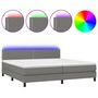 Voir la diapositive 2 : VIDAXL Sommier a lattes de lit et matelas et LED Gris fonce 200x200 cm