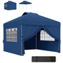 Voir la diapositive 1 : OUTSUNNY Tonnelle barnum pop-up pliant 2,97L x 2,97l x 2,84H m sac transport inclus bleu