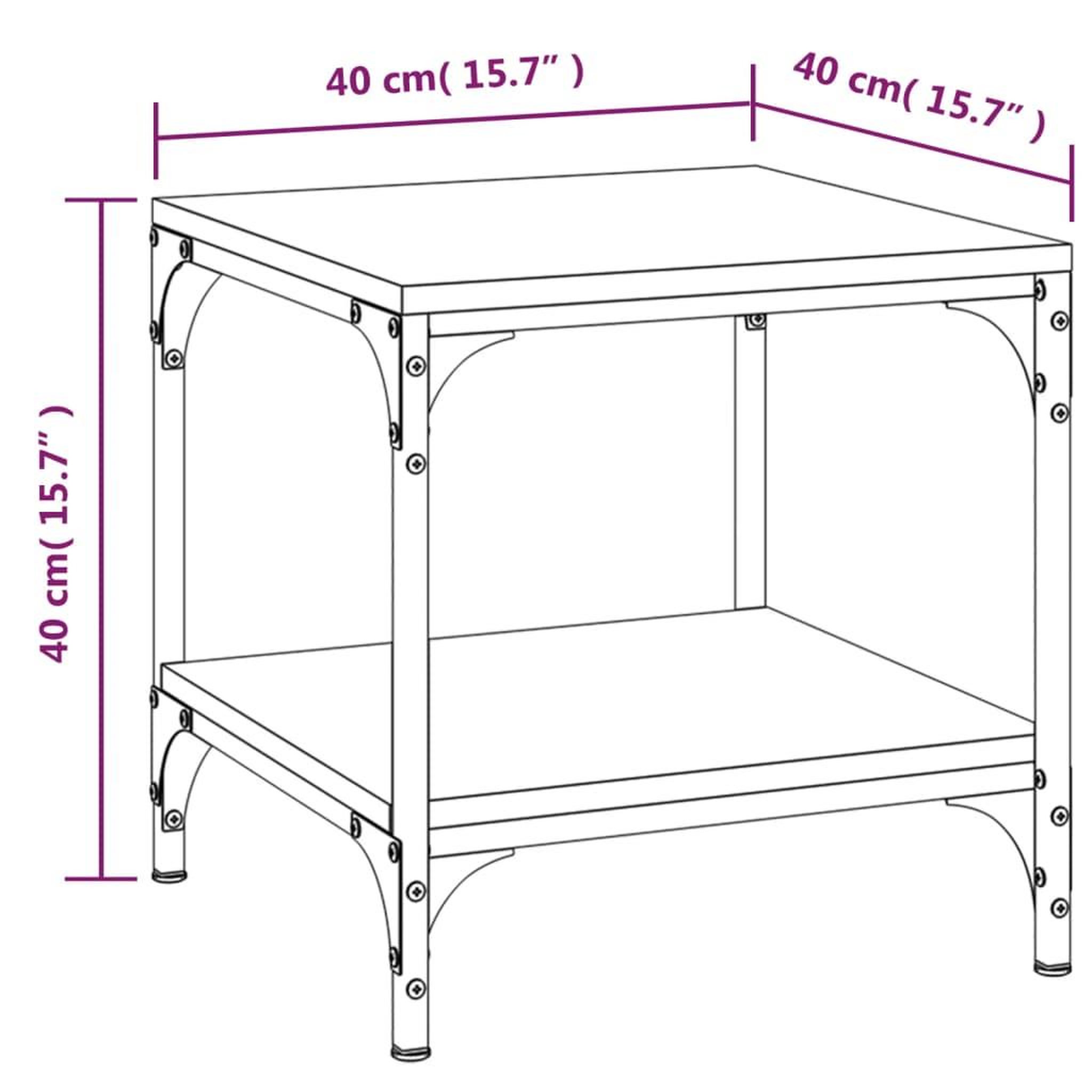 Voir la diapositive 6 : VIDAXL Table d'appoint Chene fume 40x40x40 cm Bois d'ingenierie