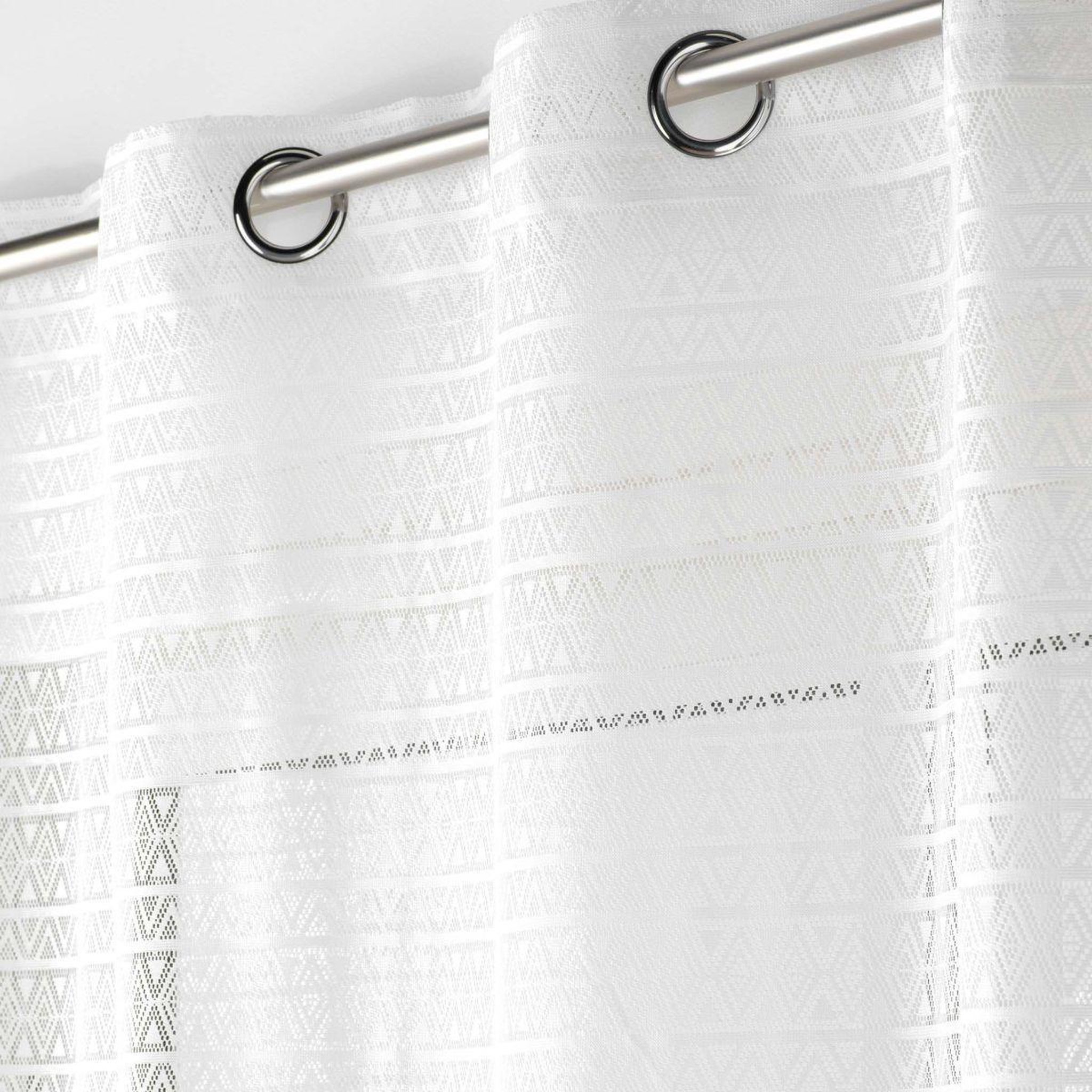 Voir la diapositive 2 : Douceur d'Intérieur Rideau voilage à œillets maille  naomie  140x240cm blanc