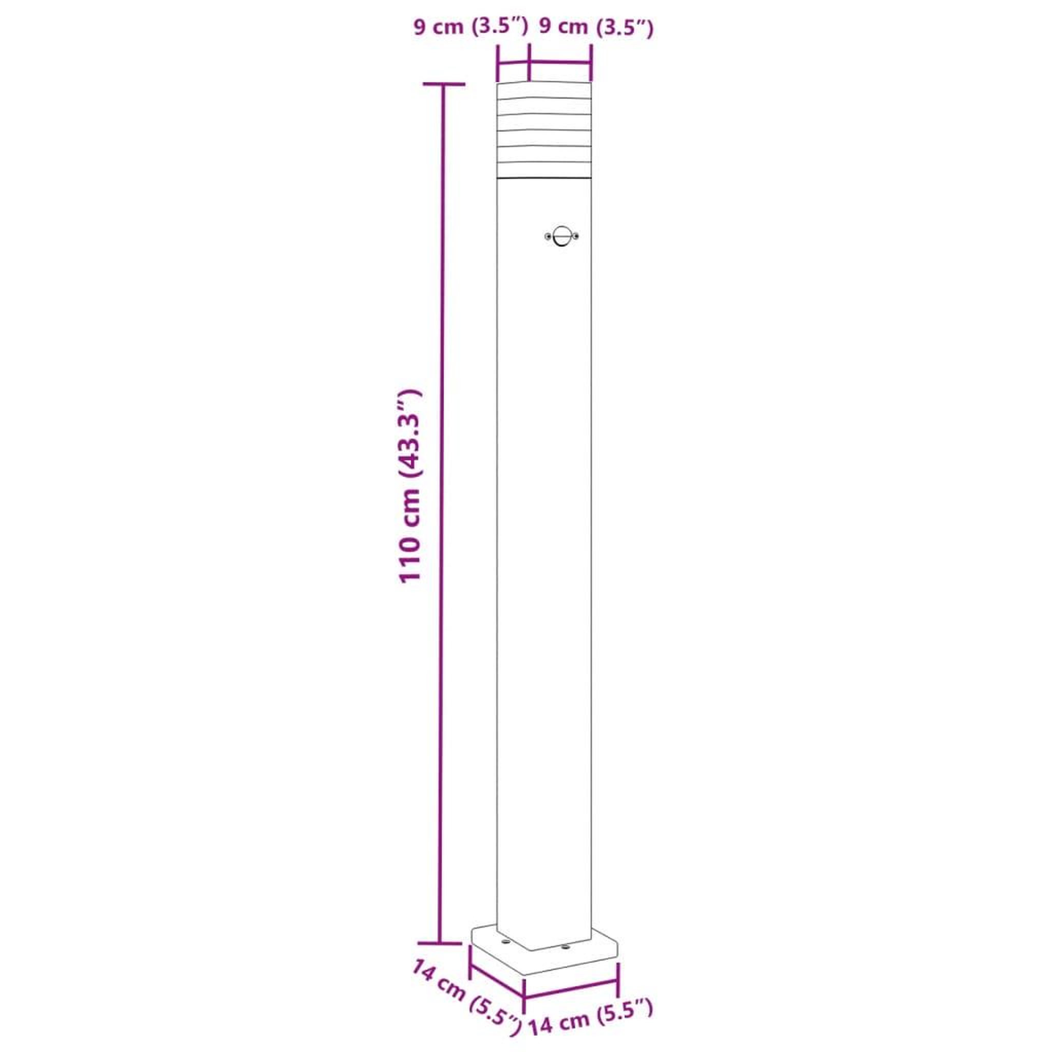 Voir la diapositive 6 : VIDAXL Lampadaires d'exterieur avec capteur 3 pcs noir 110cm aluminium