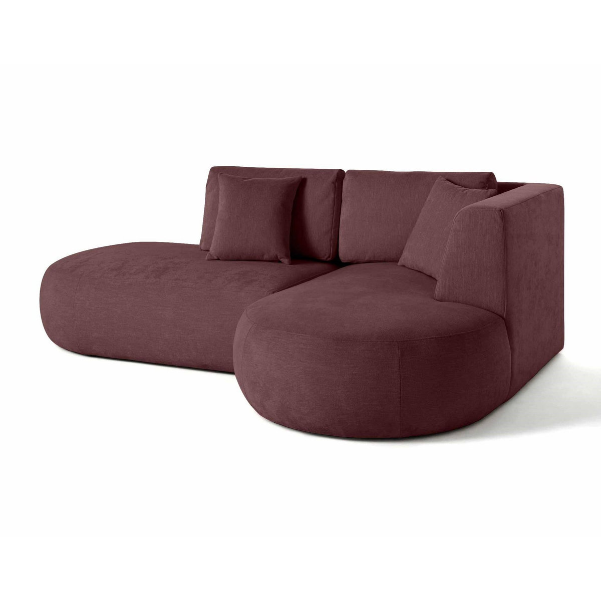 LISA DESIGN Santorini - canapé modulable d'angle droit + pouf - 4 places - en tissu texturé