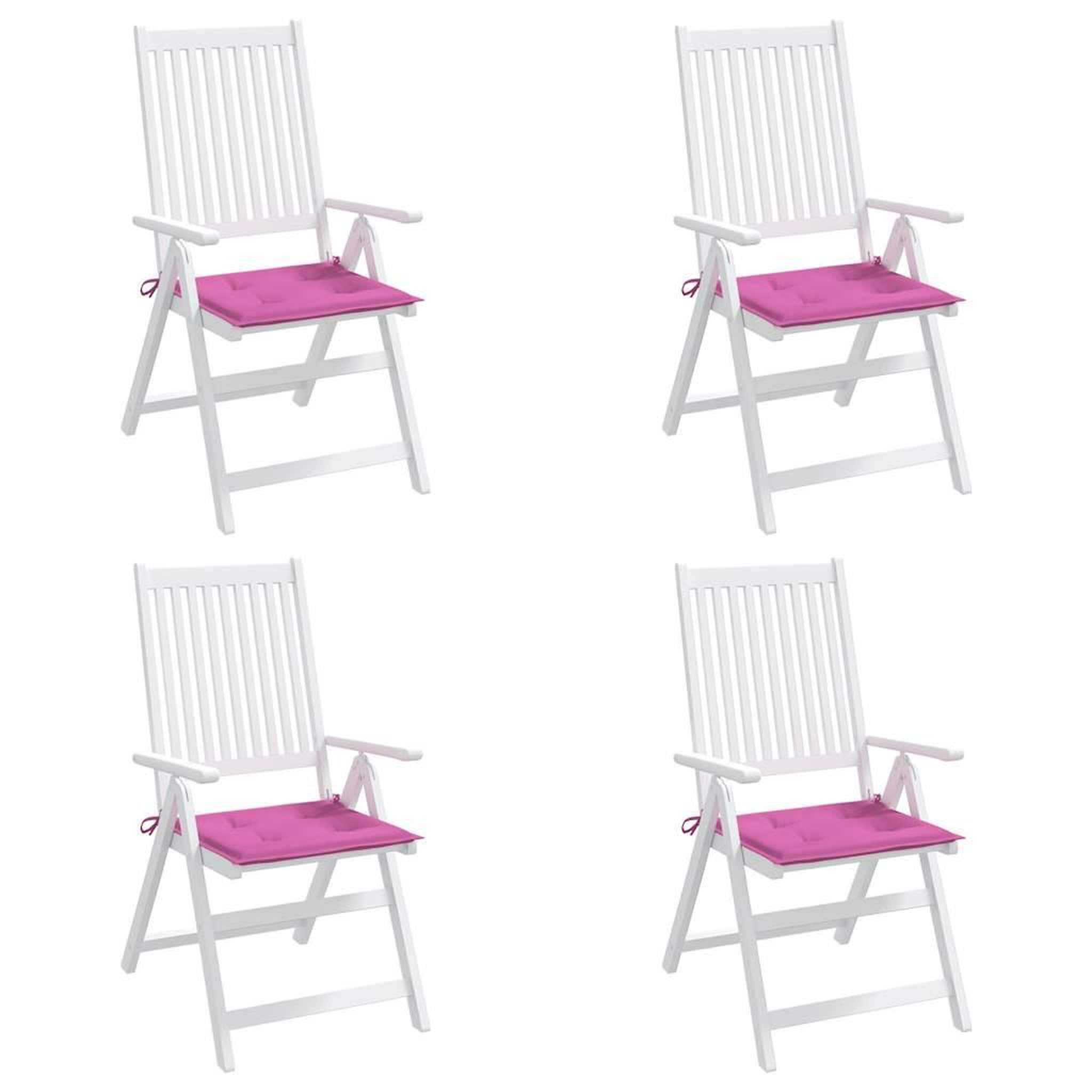 Voir la diapositive 4 : VIDAXL Coussins de chaise de jardin lot de 4 rose 50x50x3 cm tissu