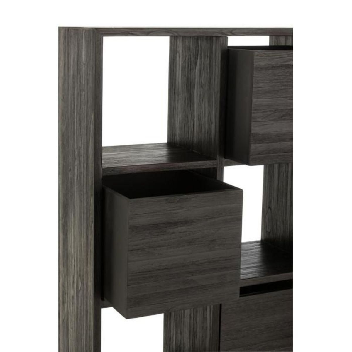 Paris Prix Étagère Avec Tiroirs en Bois  Teck  158cm Noir