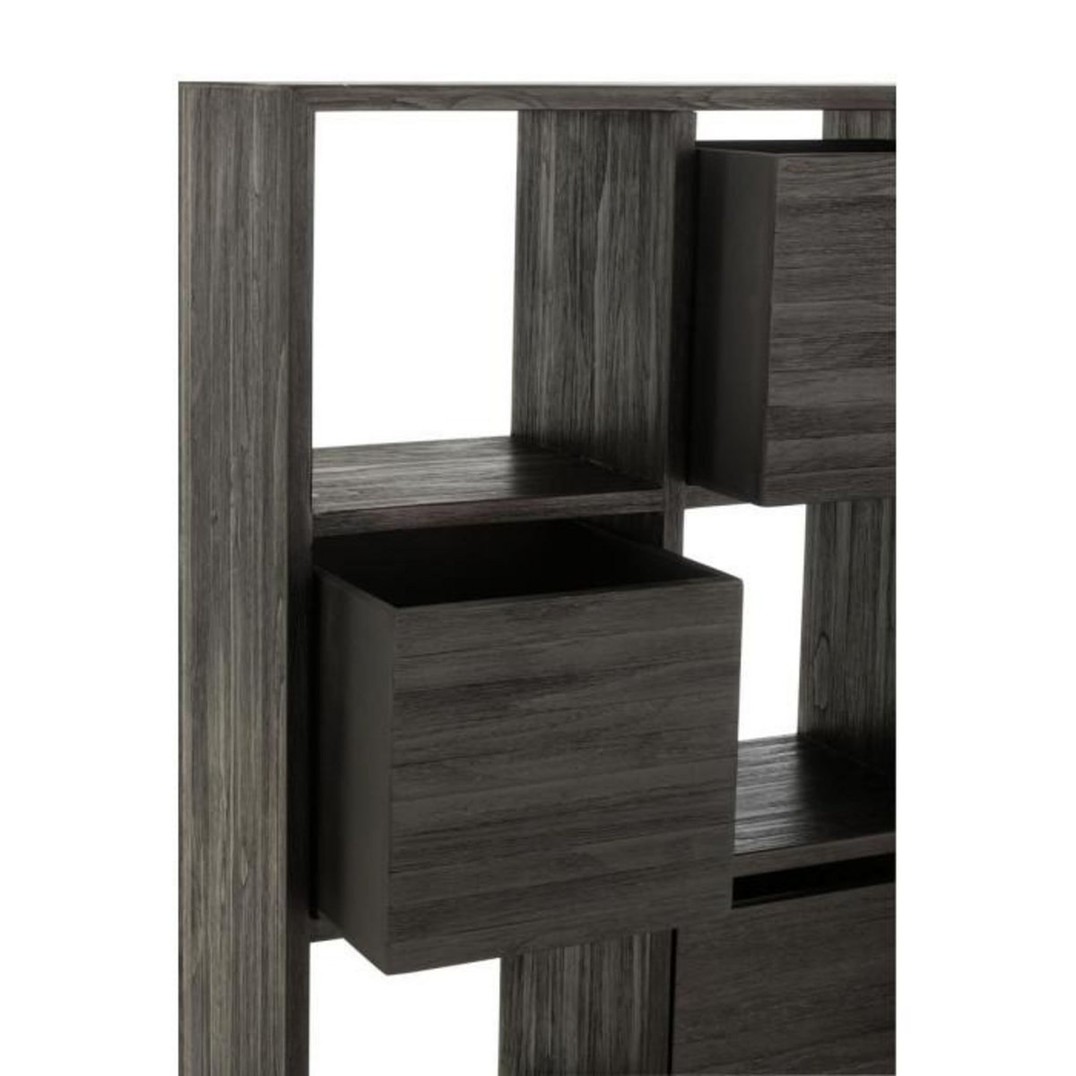 Paris Prix Étagère Avec Tiroirs en Bois  Teck  158cm Noir