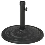 OUTSUNNY Pied de parasol rond base de lestage Ø 46 x 34 cm métal motif zig zag poids net 14 Kg noir