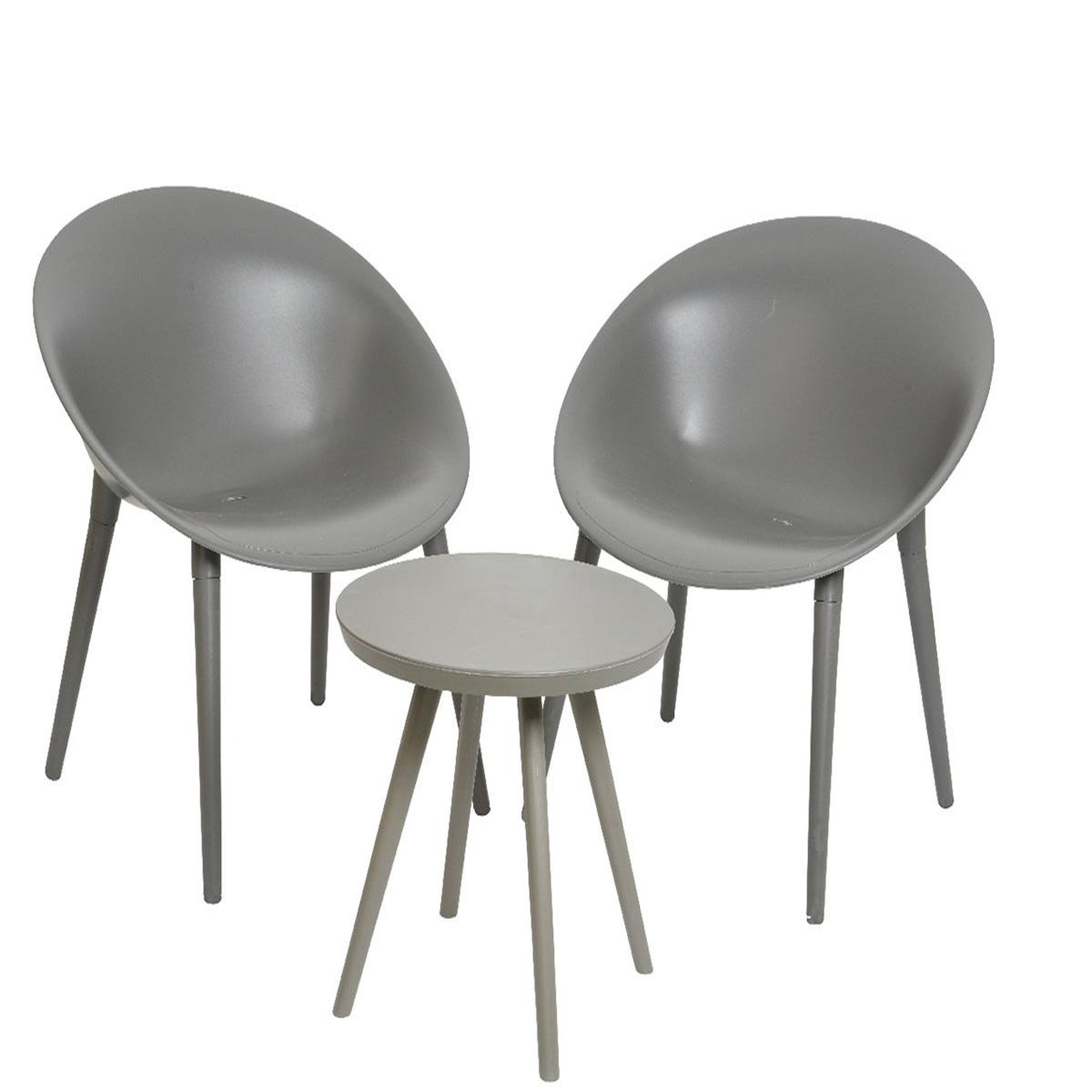 JARDIDECO Salon de jardin en plastique marbella anthracite - jardideco