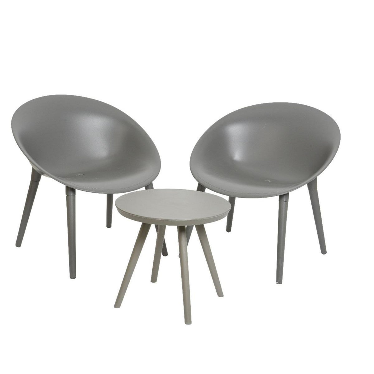 JARDIDECO Salon de jardin en plastique Marbella Anthracite - Jardideco