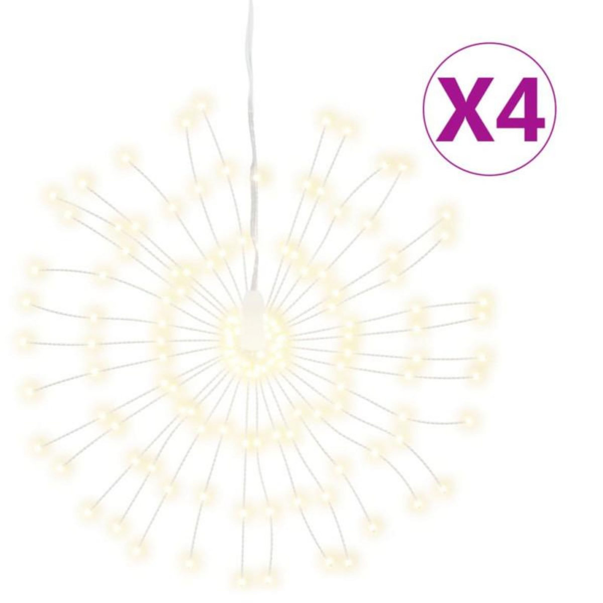 VIDAXL Étoile rayonnante de Noël 140 LED 4 pcs blanc chaud 17 cm