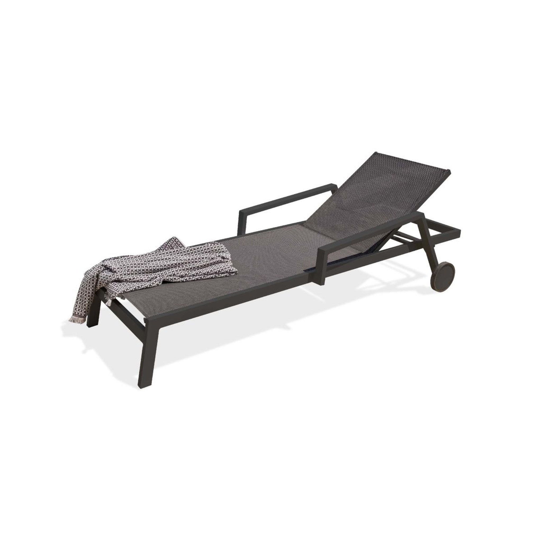 Voir la diapositive 1 : PARIS GARDEN Bain de soleil - Aluminium et textilène - Anthracite - IBIZA