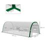 Voir la diapositive 3 : OUTSUNNY Serre de jardin tunnel surface sol 18 m² châssis tubulaire acier galvanisé renforcé 24 mm 8 fenêtres PE maillé blanc vert