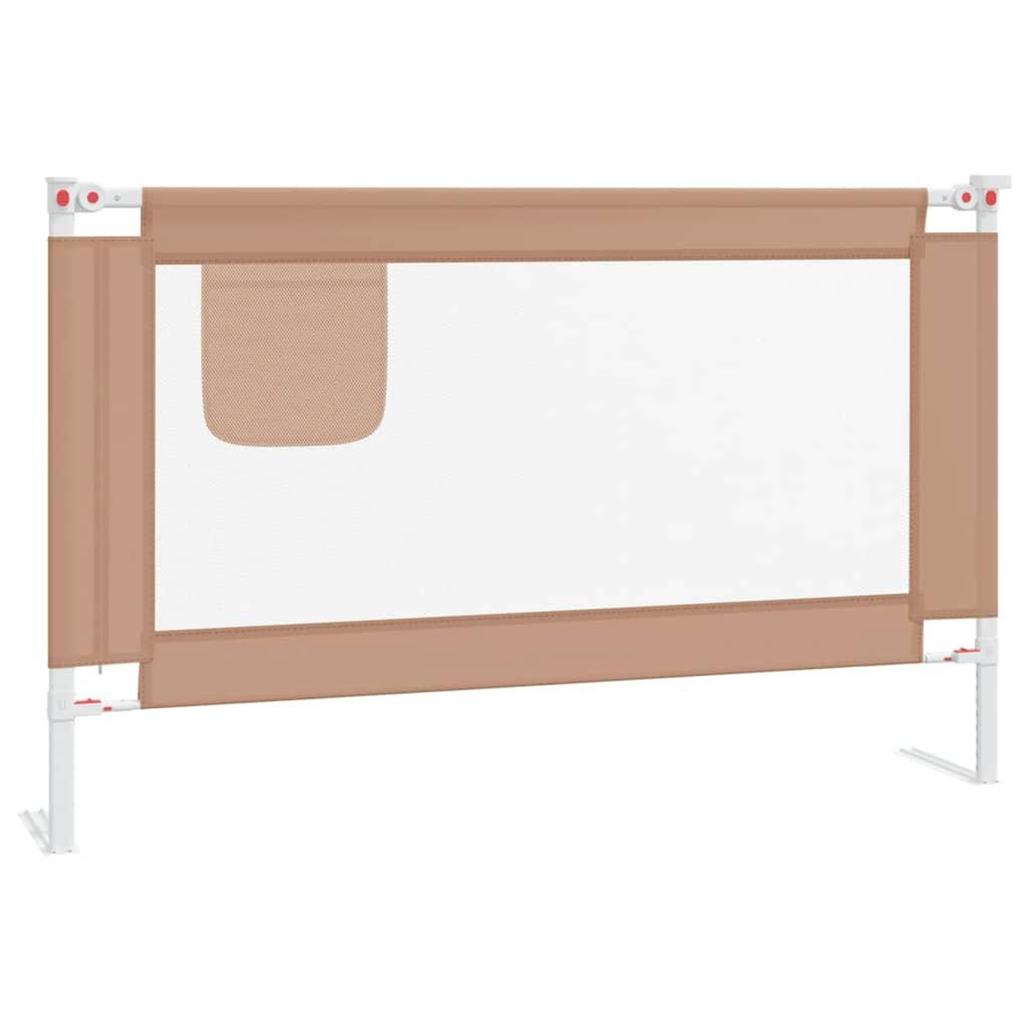 Voir la diapositive 2 : VIDAXL Barriere de securite de lit d'enfant Taupe 120x25 cm Tissu