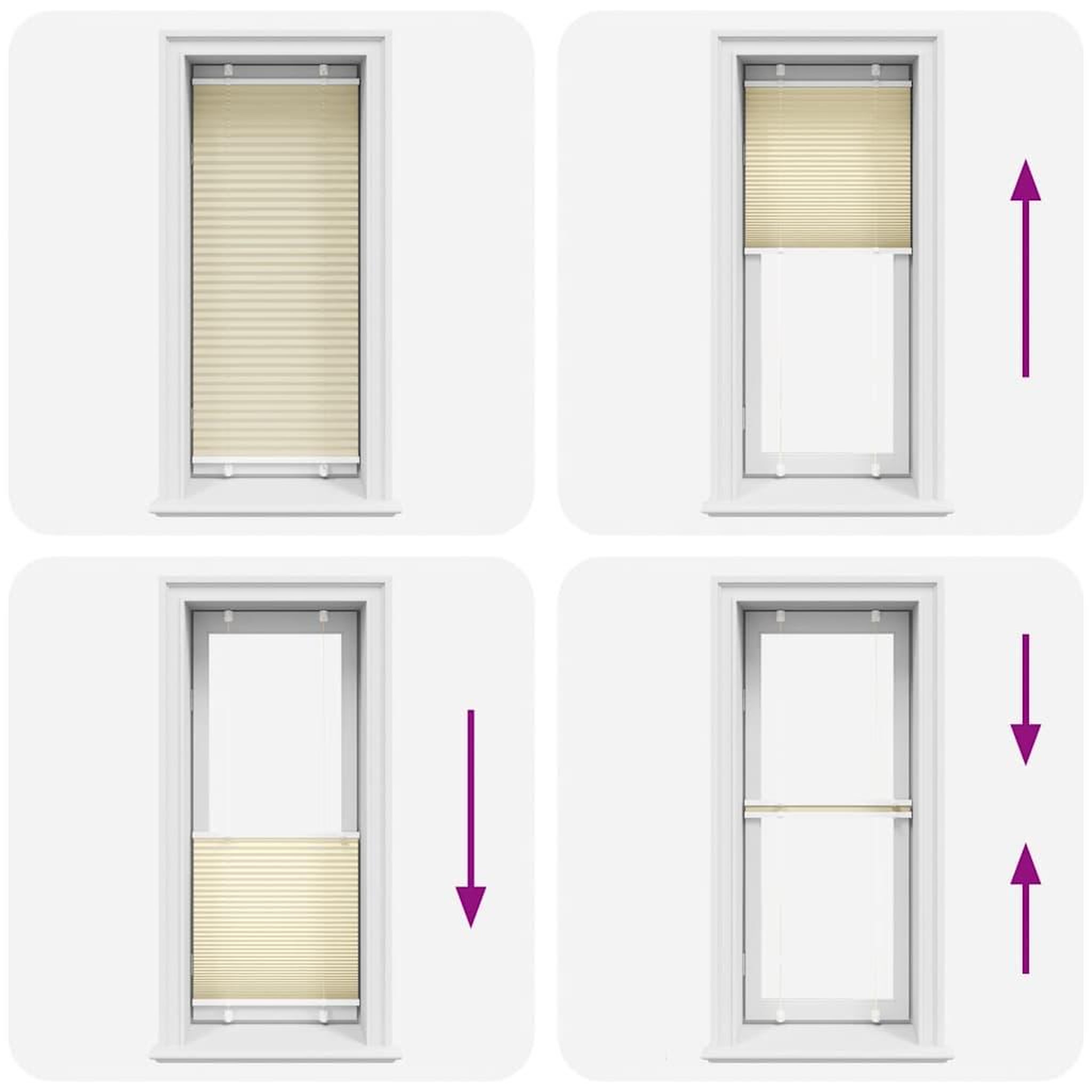 Voir la diapositive 5 : VIDAXL Store plisse creme 65x100 cm largeur du tissu 64,4 cm polyester