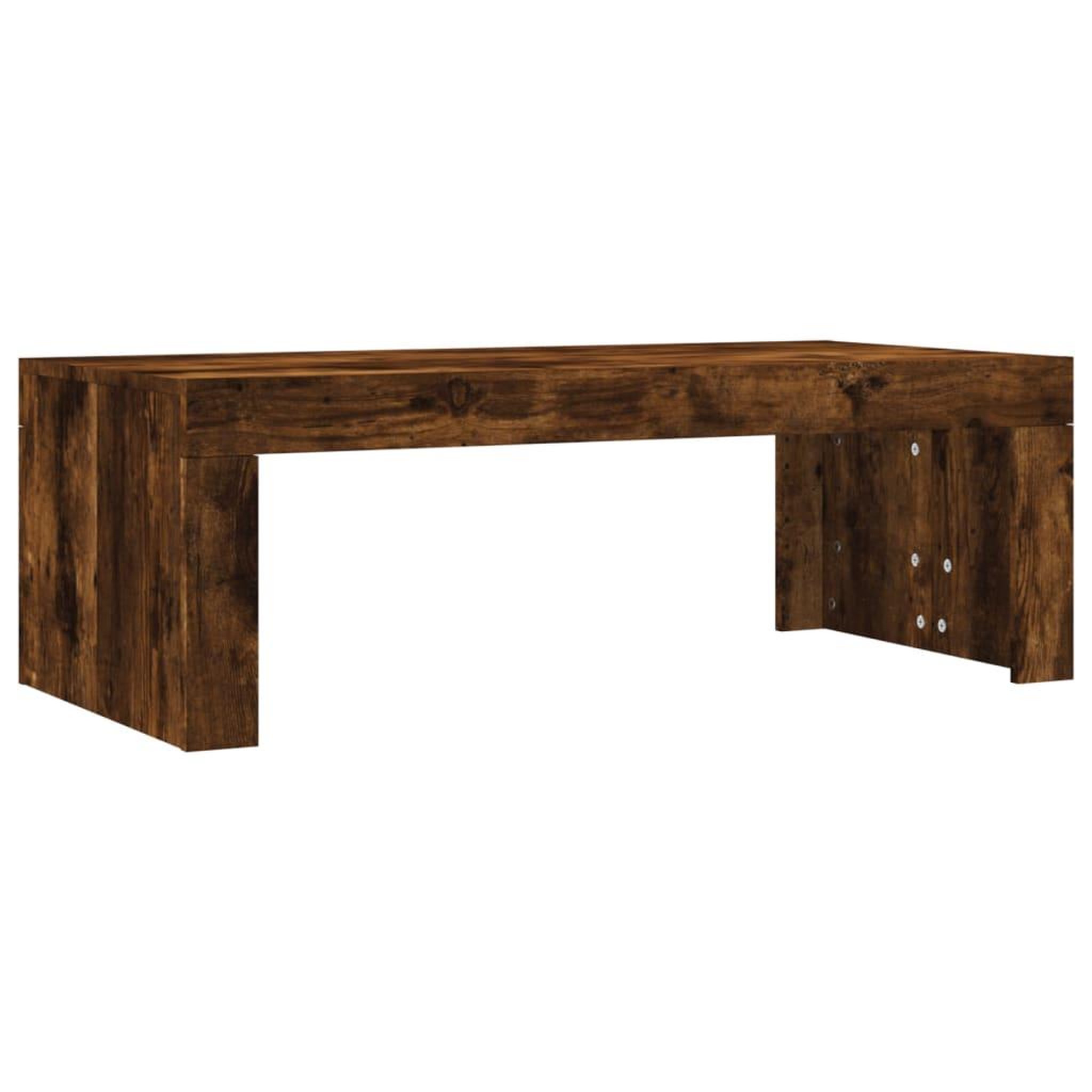 Voir la diapositive 2 : VIDAXL Table basse chene fume 102x50x36 cm bois d'ingenierie