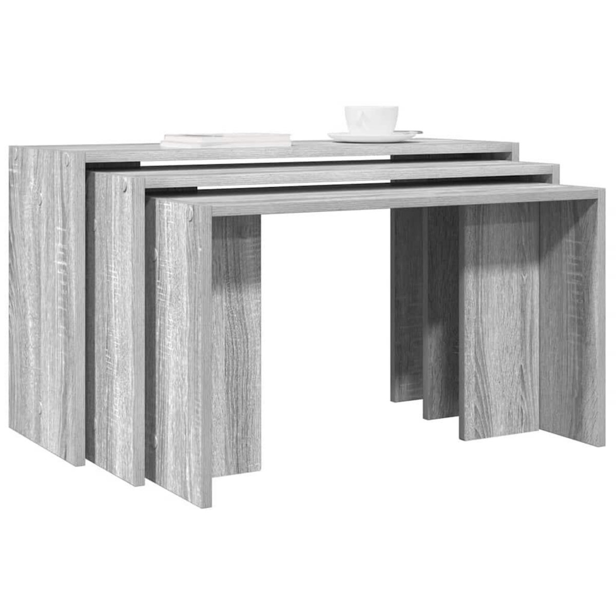 VIDAXL Tables gigognes 3 pcs sonoma gris bois d'ingenierie