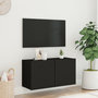 Voir la diapositive 3 : VIDAXL Meuble TV mural noir 80x30x41 cm