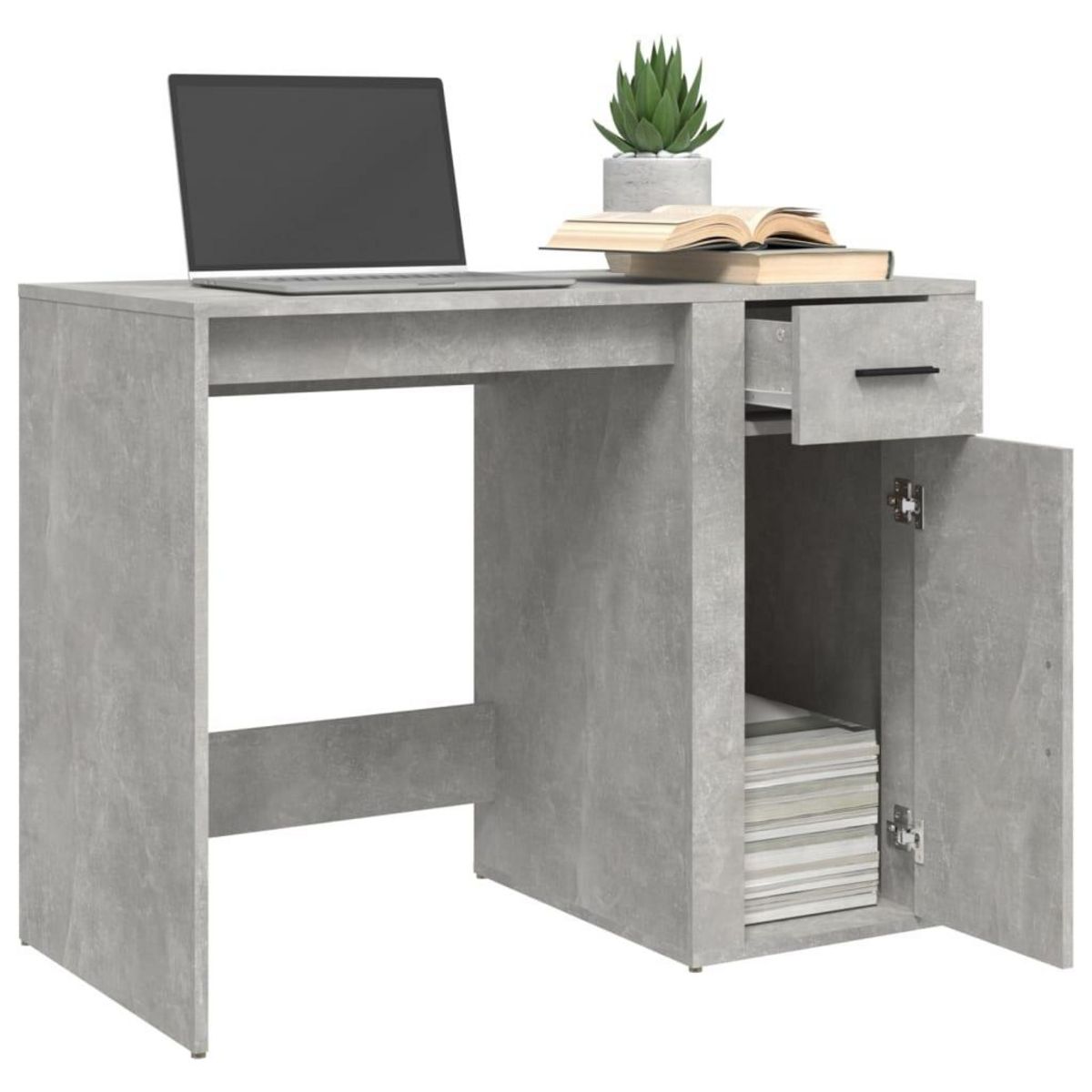 VIDAXL Bureau Gris beton 100x49x75 cm Bois d'ingenierie
