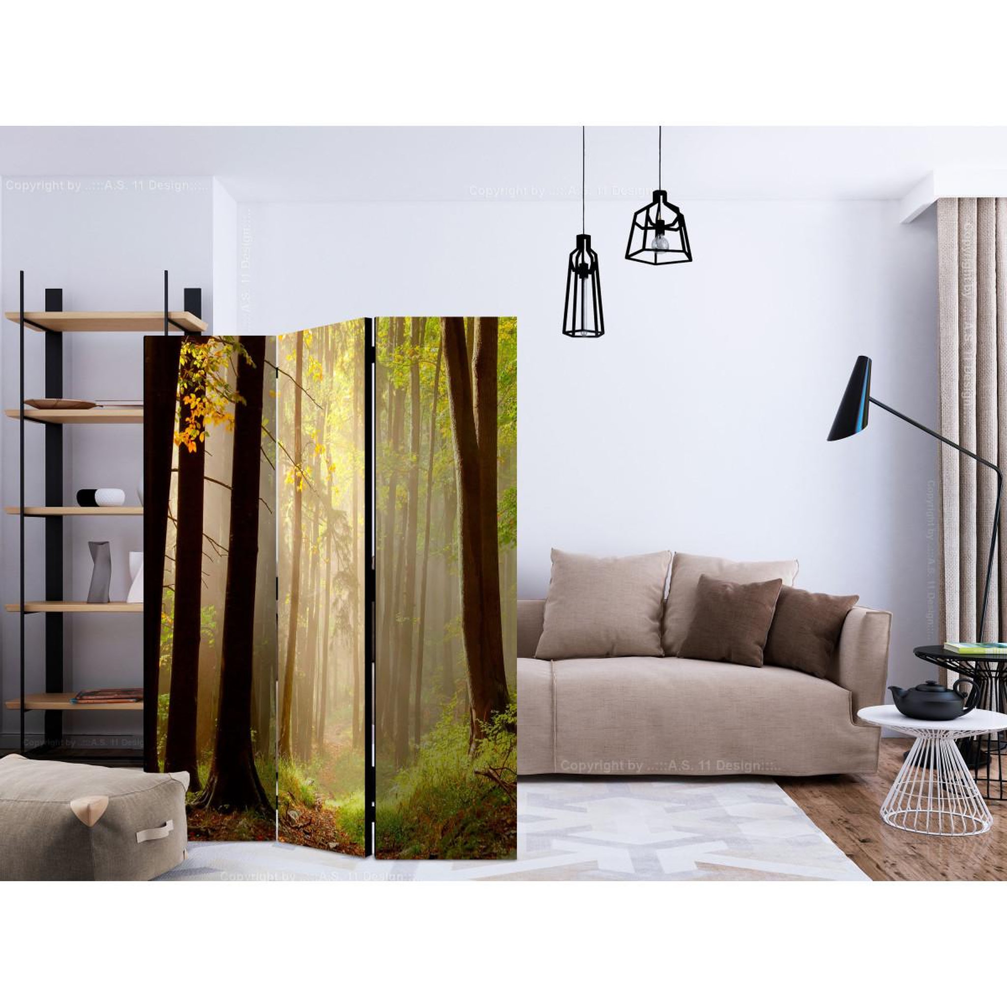Voir la diapositive 2 : Paris Prix Paravent 3 volets  mysterious forest path  135x172cm