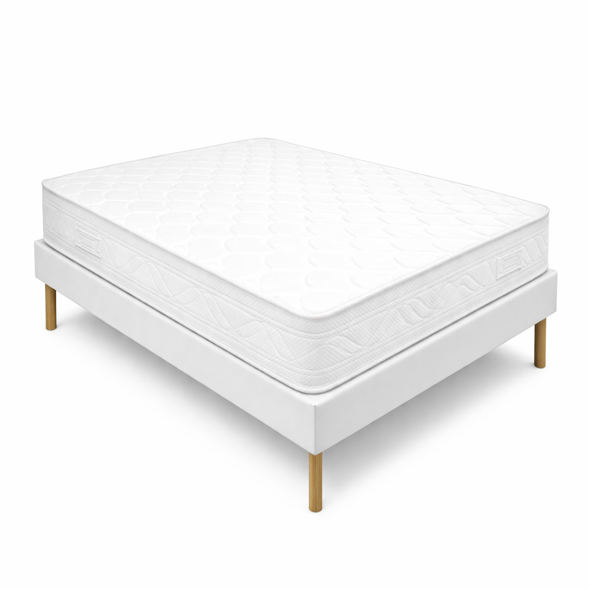 KING OF DREAMS Ensemble Sommier Tapissier et Matelas Mousse Polyuréthane