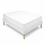 Voir la diapositive 2 : KING OF DREAMS Ensemble Sommier Tapissier et Matelas Mousse Polyuréthane