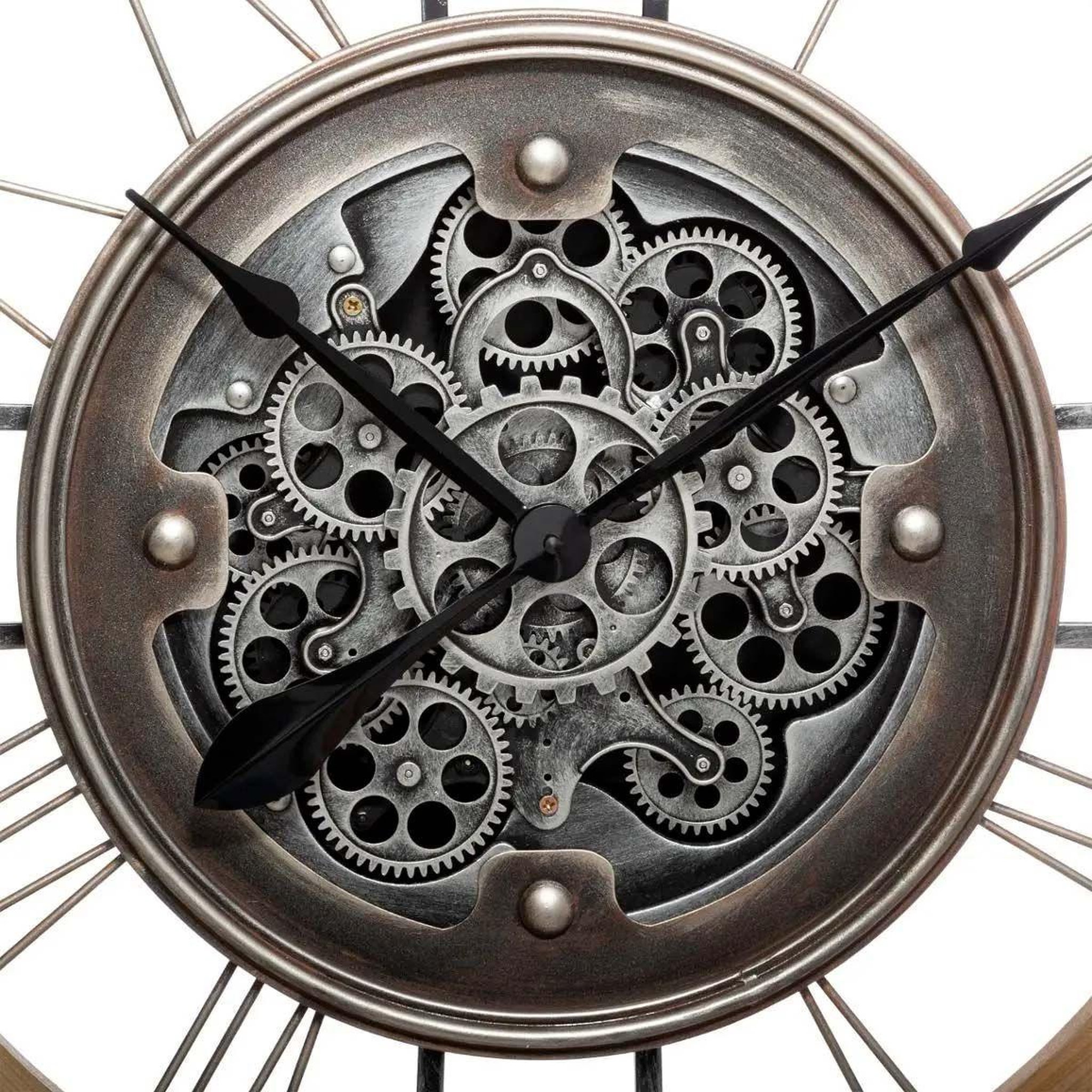 Voir la diapositive 3 : ATMOSPHERA Horloge murale vintage  lana  90cm naturel