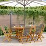 Voir la diapositive 1 : VIDAXL Ensemble a Manger de jardin 7pcs gris polypropylene bois massif