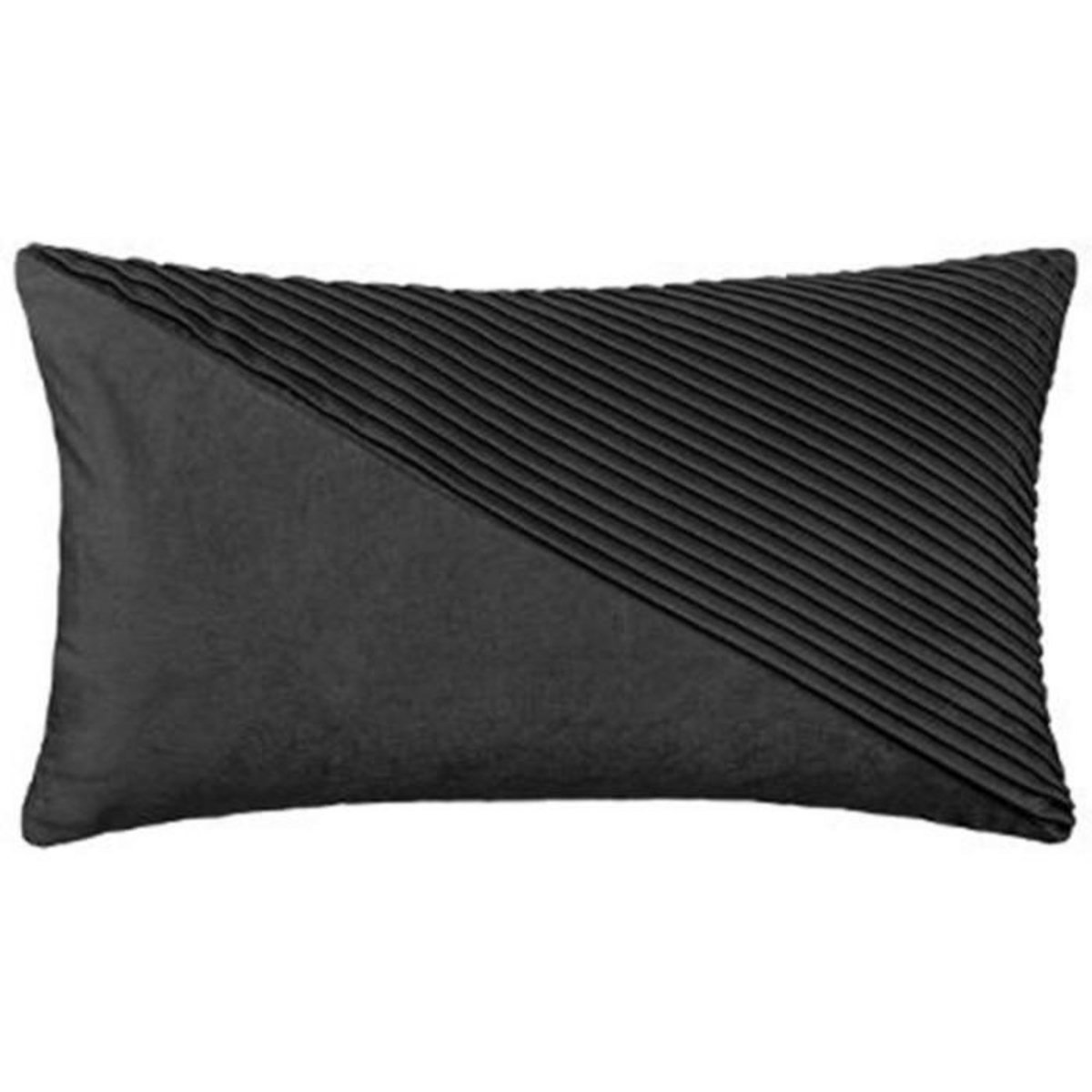 ATMOSPHERA Coussin Déco en Velours  Semi Pli  30x50cm Gris