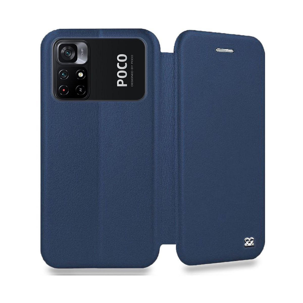 IBROZ Etui Xiaomi Poco M4 Pro 4G Cuir Bleu