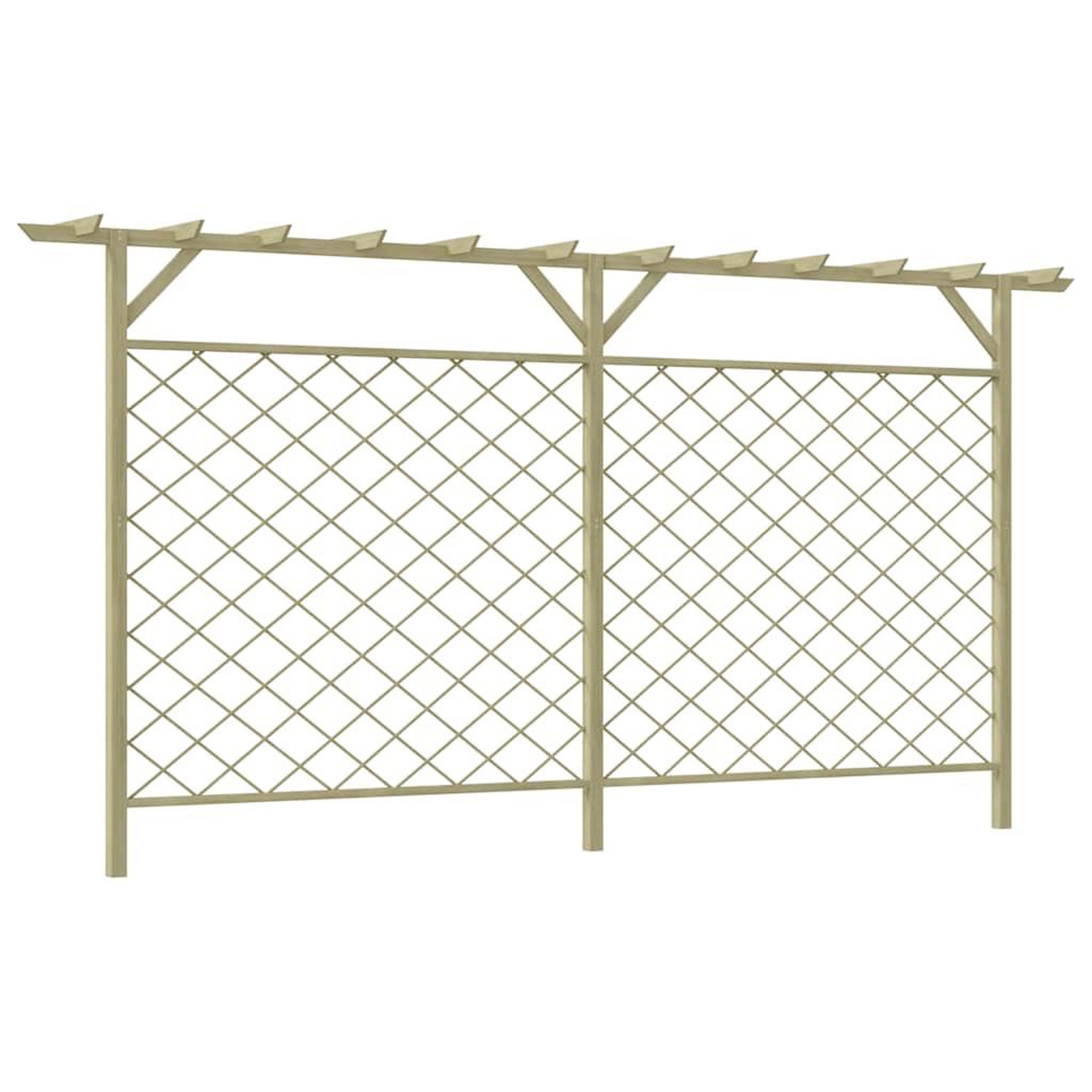 VIDAXL Cloture a lattes de jardin avec pergola bois