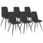 Voir la diapositive 1 : ID MARKET Lot de 6 chaises ADA grises liseré marron pied araignée pour salle à manger