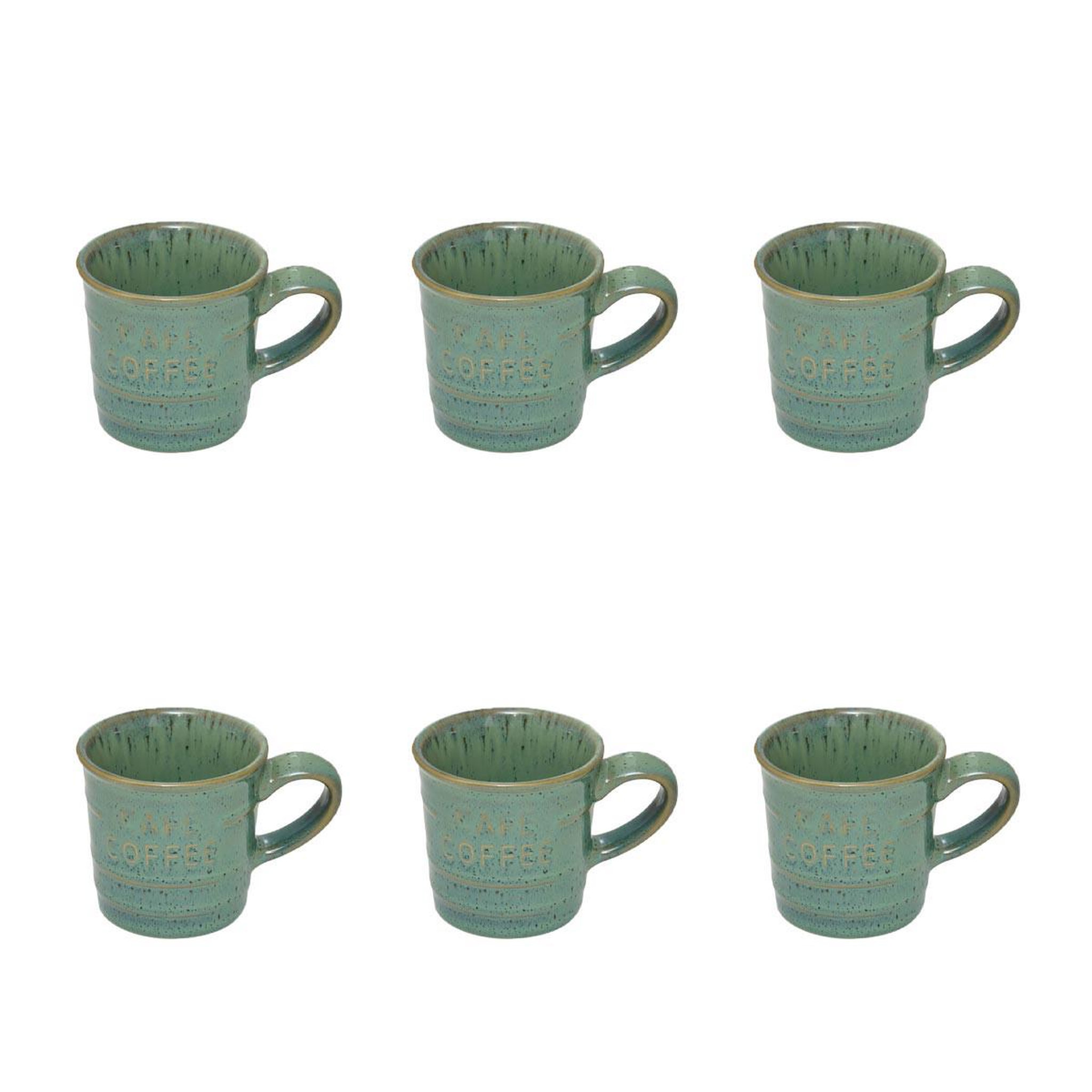 SECRET DE GOURMET Lot de 6 tasses à café expresso  joel  8cl vert