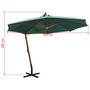 Voir la diapositive 6 : VIDAXL Parasol suspendu avec poteau en bois 350 cm vert