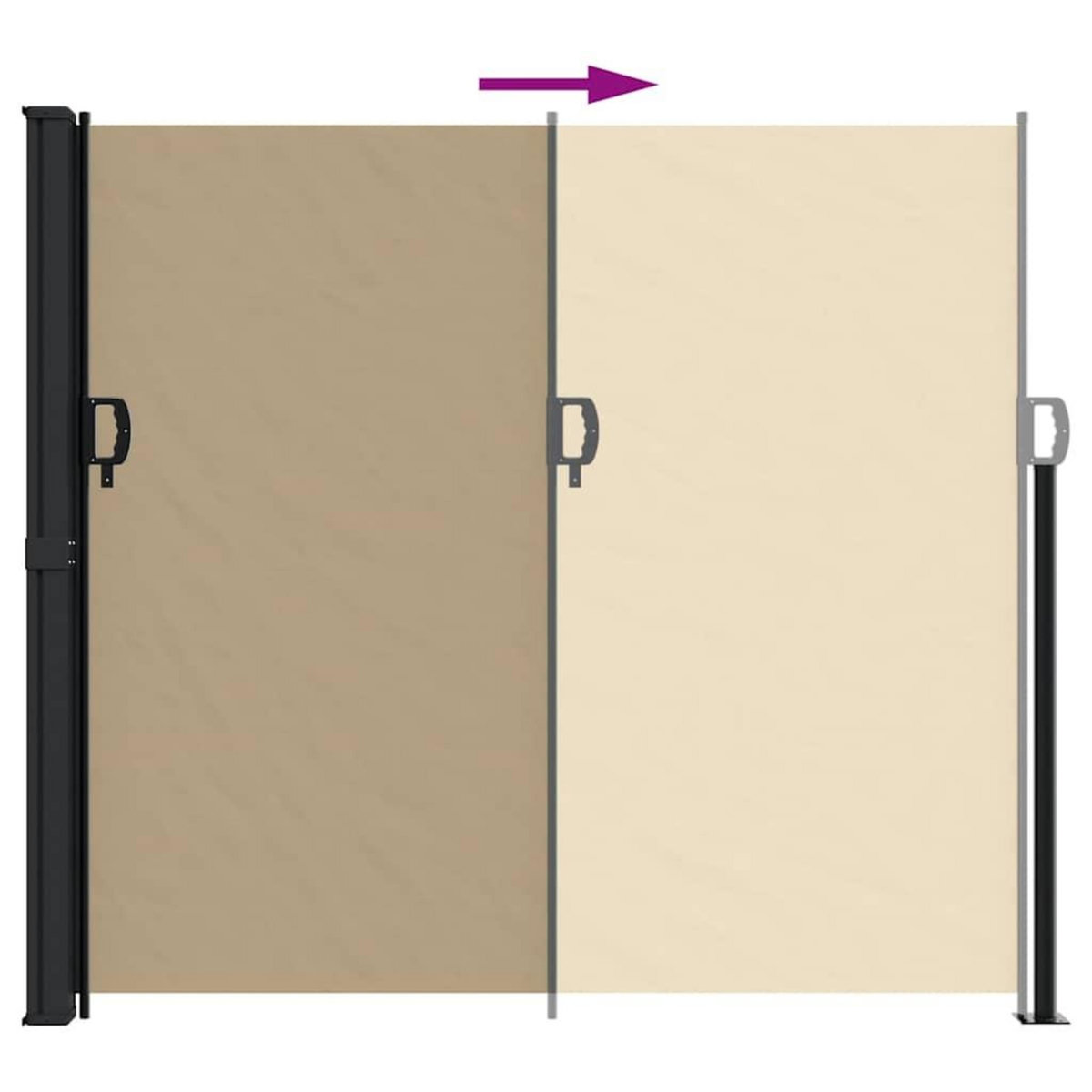 VIDAXL Auvent lateral retractable beige 180x600 cm