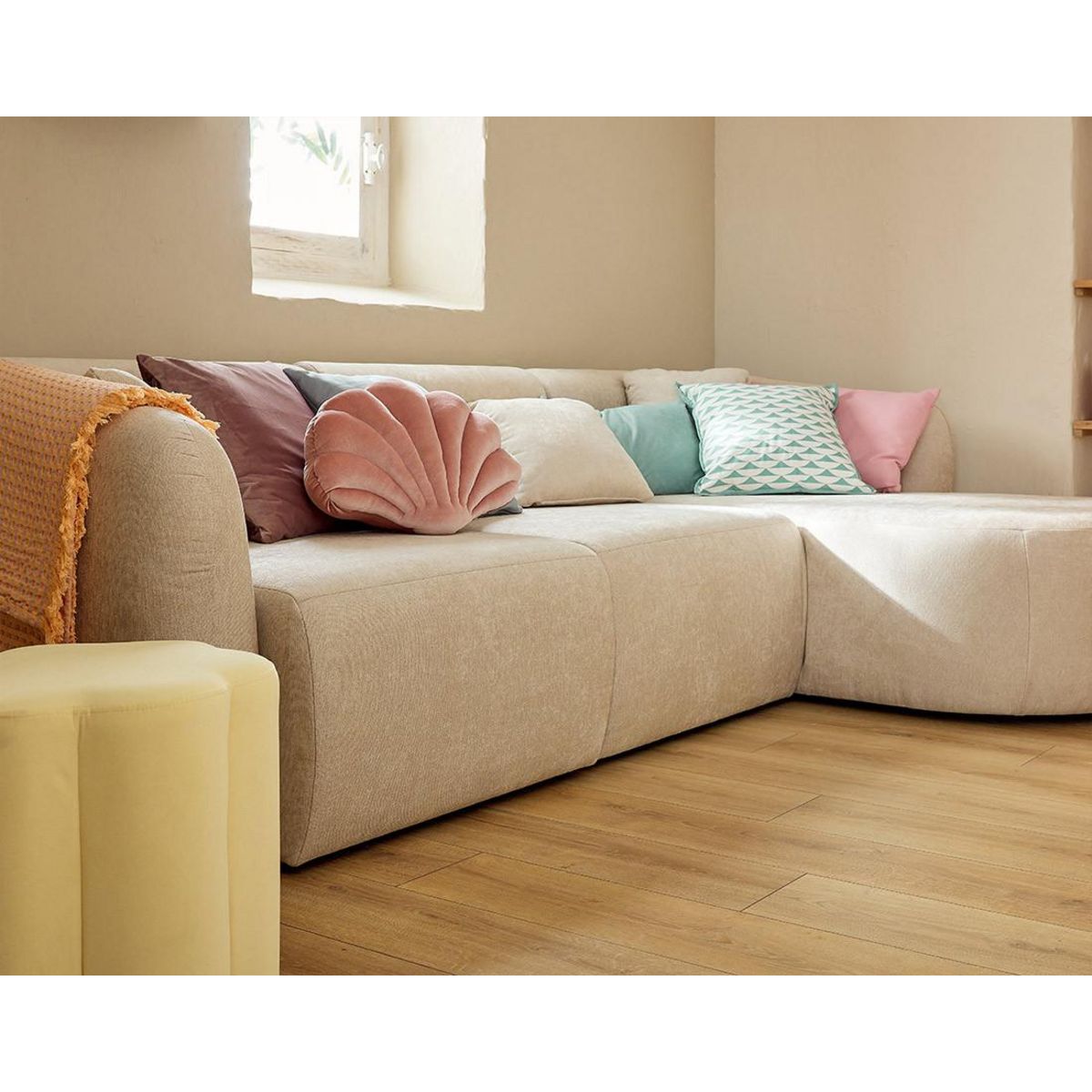 LISA DESIGN Ikare - module d'assise méridienne droit - en tissu