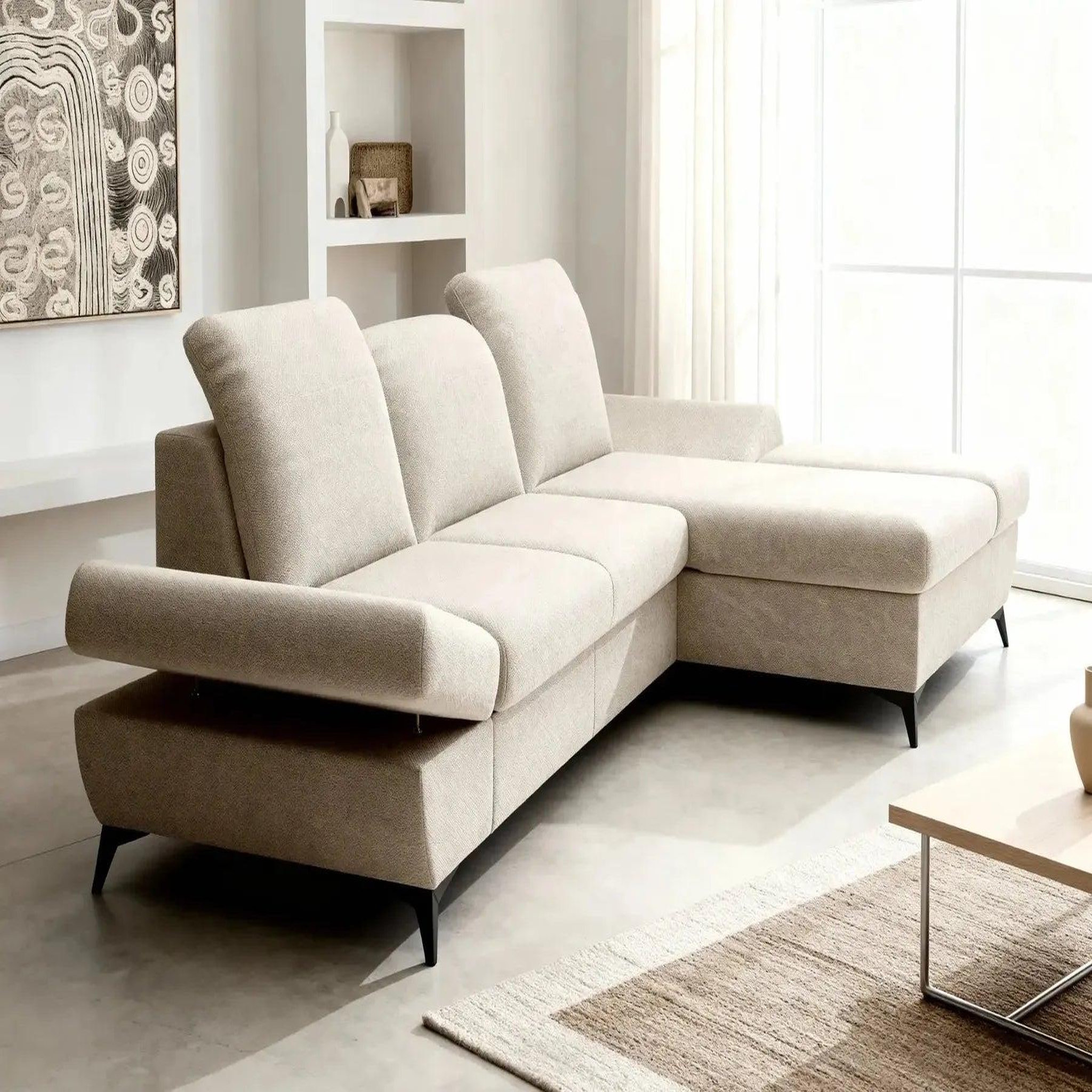 Voir la diapositive 6 : CASANOVA PARIS Livia - canapé d'angle convertible tissu chiné