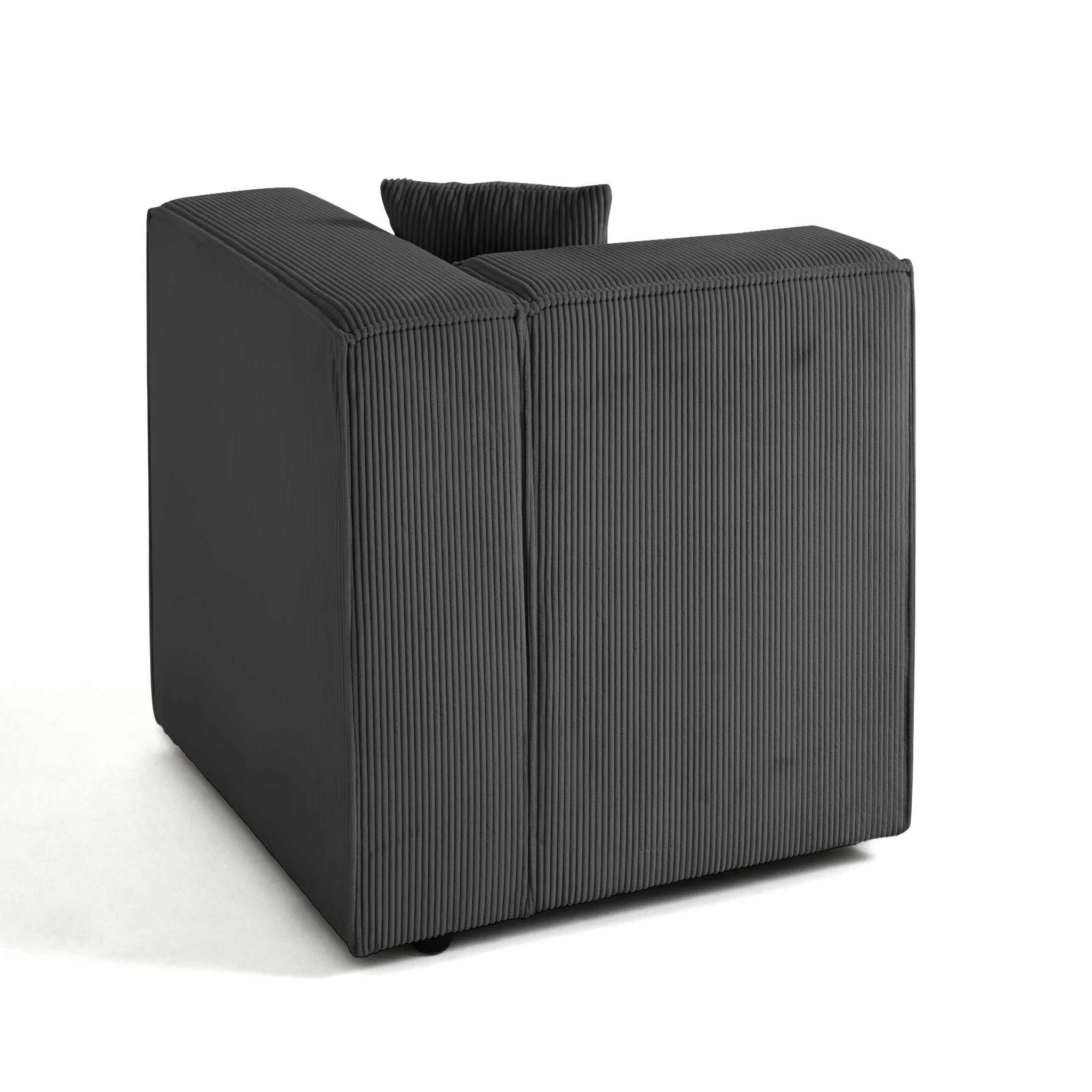 Voir la diapositive 3 : LISA DESIGN Arty - module d'assise droit - en velours côtelé