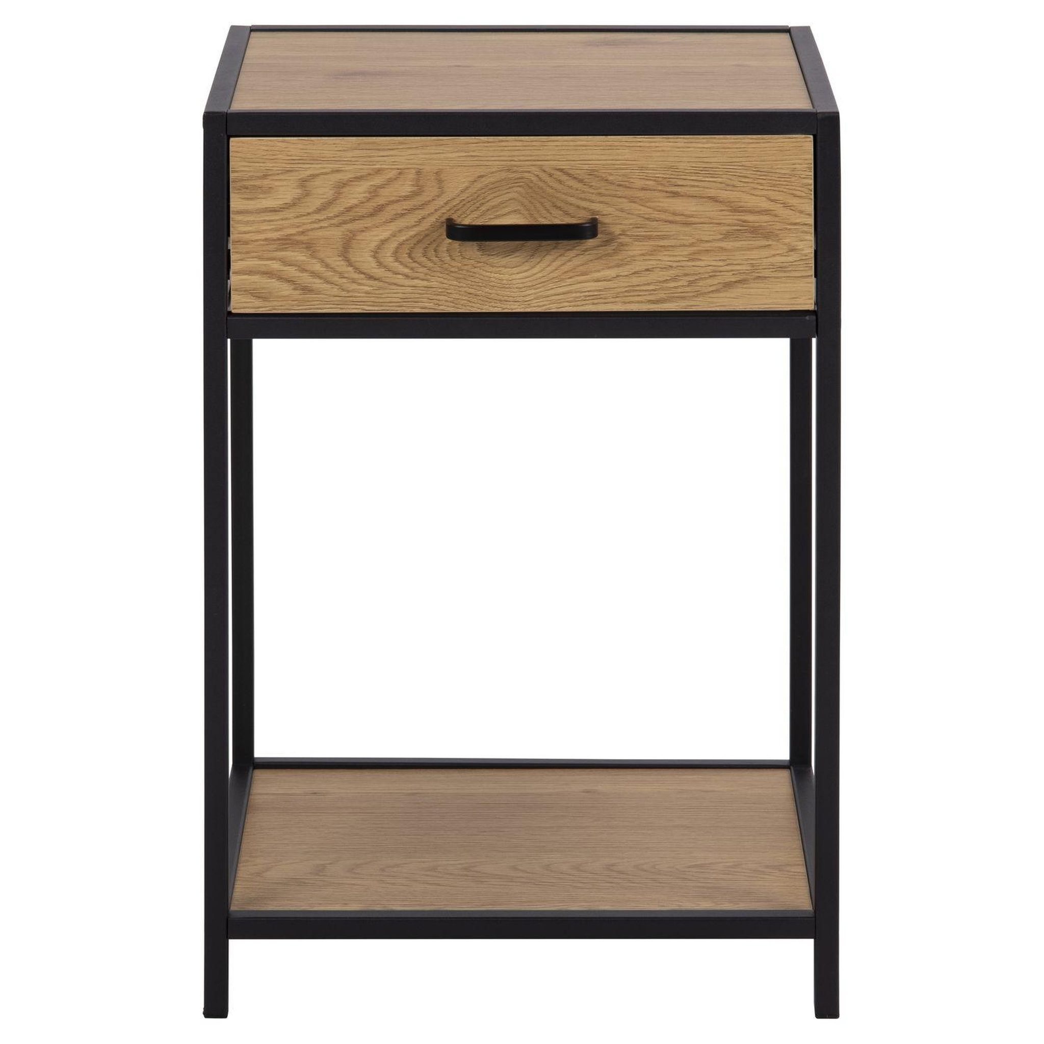 Voir la diapositive 3 : TOILINUX Table de chevet ou d'appoint 1 étagère et un tiroir en MDF et métal