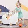 HOMCOM HOMCOM Coffre à jouet roulant - bac à jouet - chariot à jouet - 4 roulettes, 2 compartiments, poignée - dim. 40L x 43l x 43H cm - MDF blanc pin