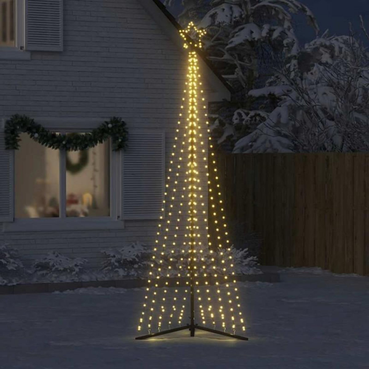 VIDAXL Guirlande de sapin de Noël 495 LED blanc chaud 300,5 cm