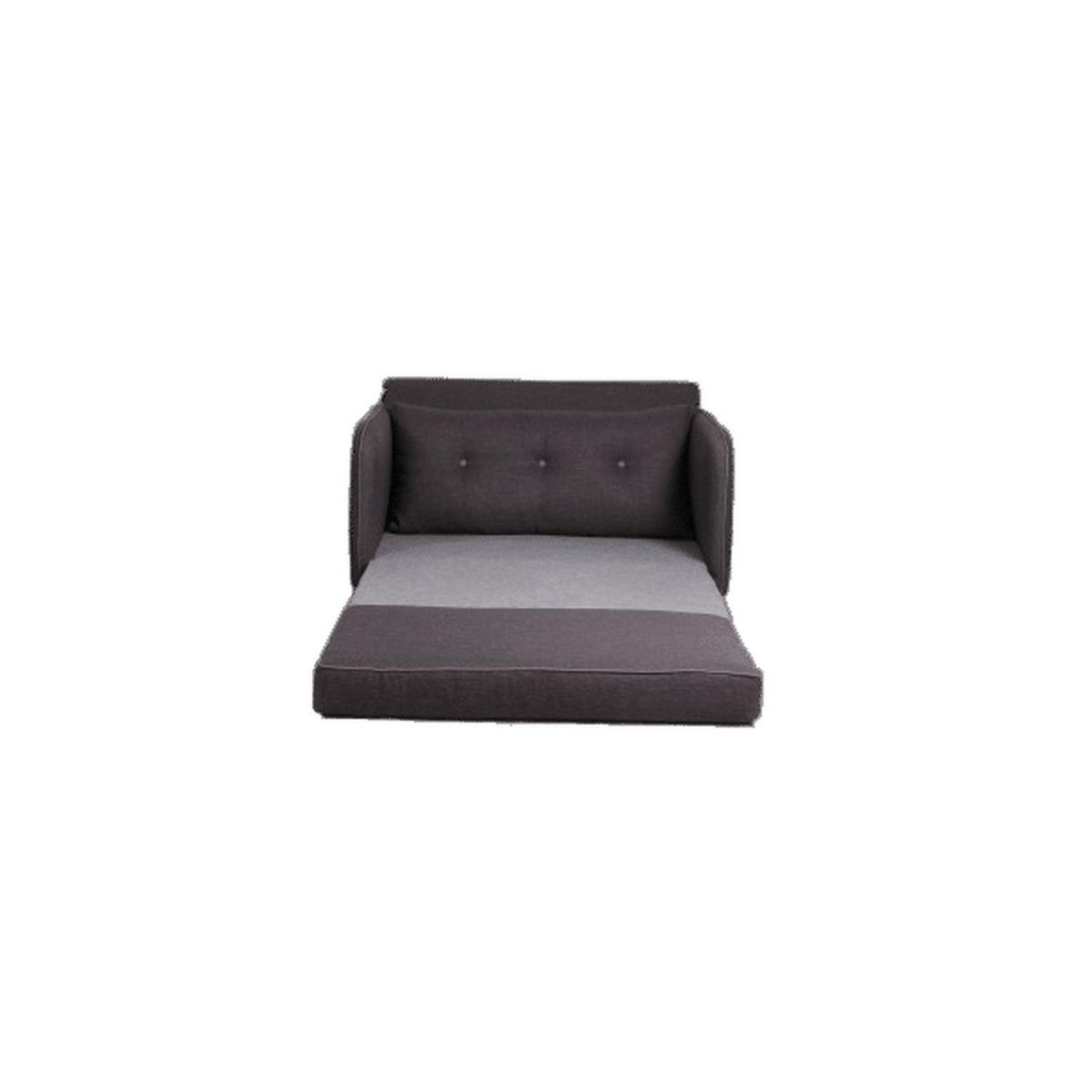Canapé droit convertible déplimousse 2 places tissu gris anthracite VINYL