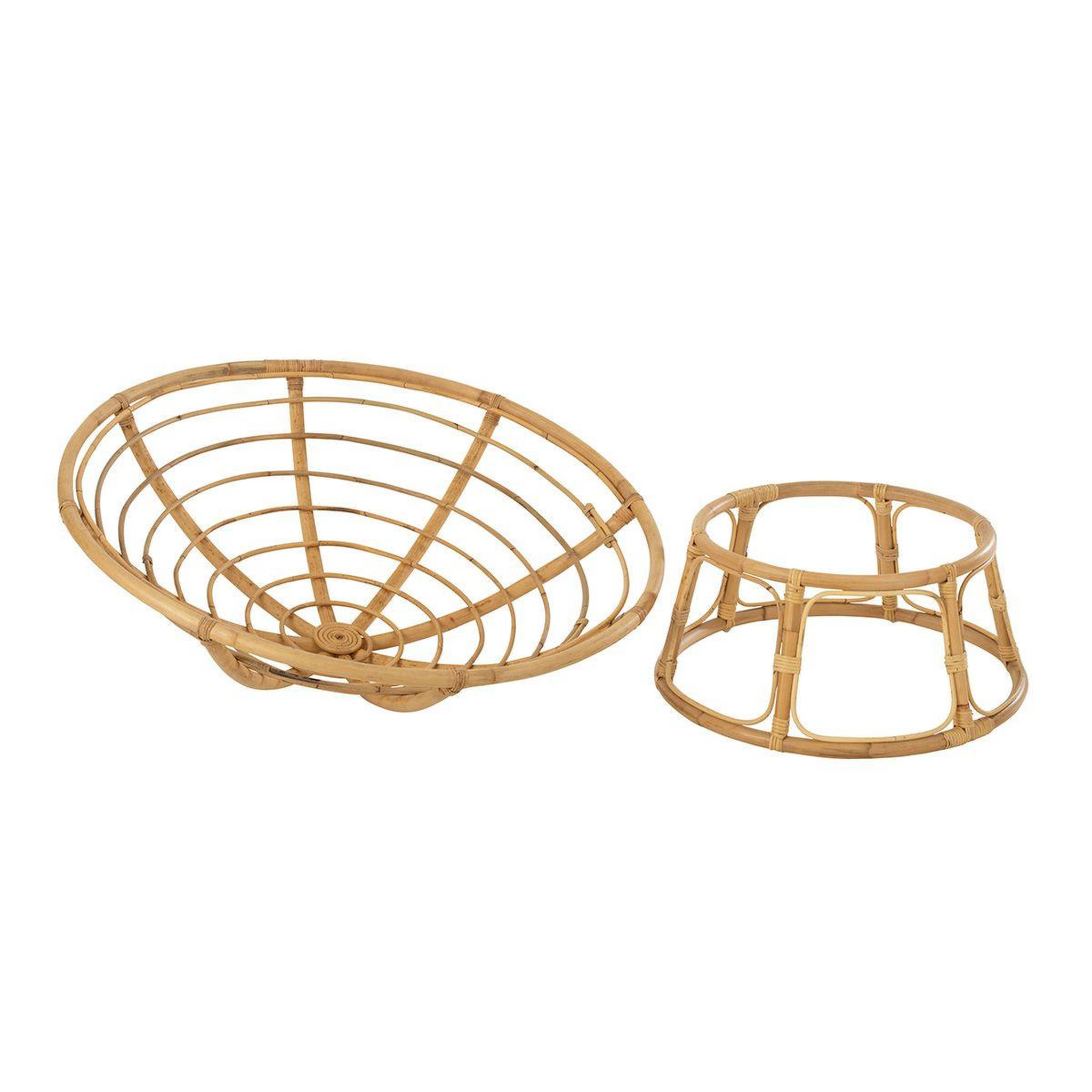 Voir la diapositive 3 : J-LINE Fauteuil en rotin & coussin  céline  115cm naturel