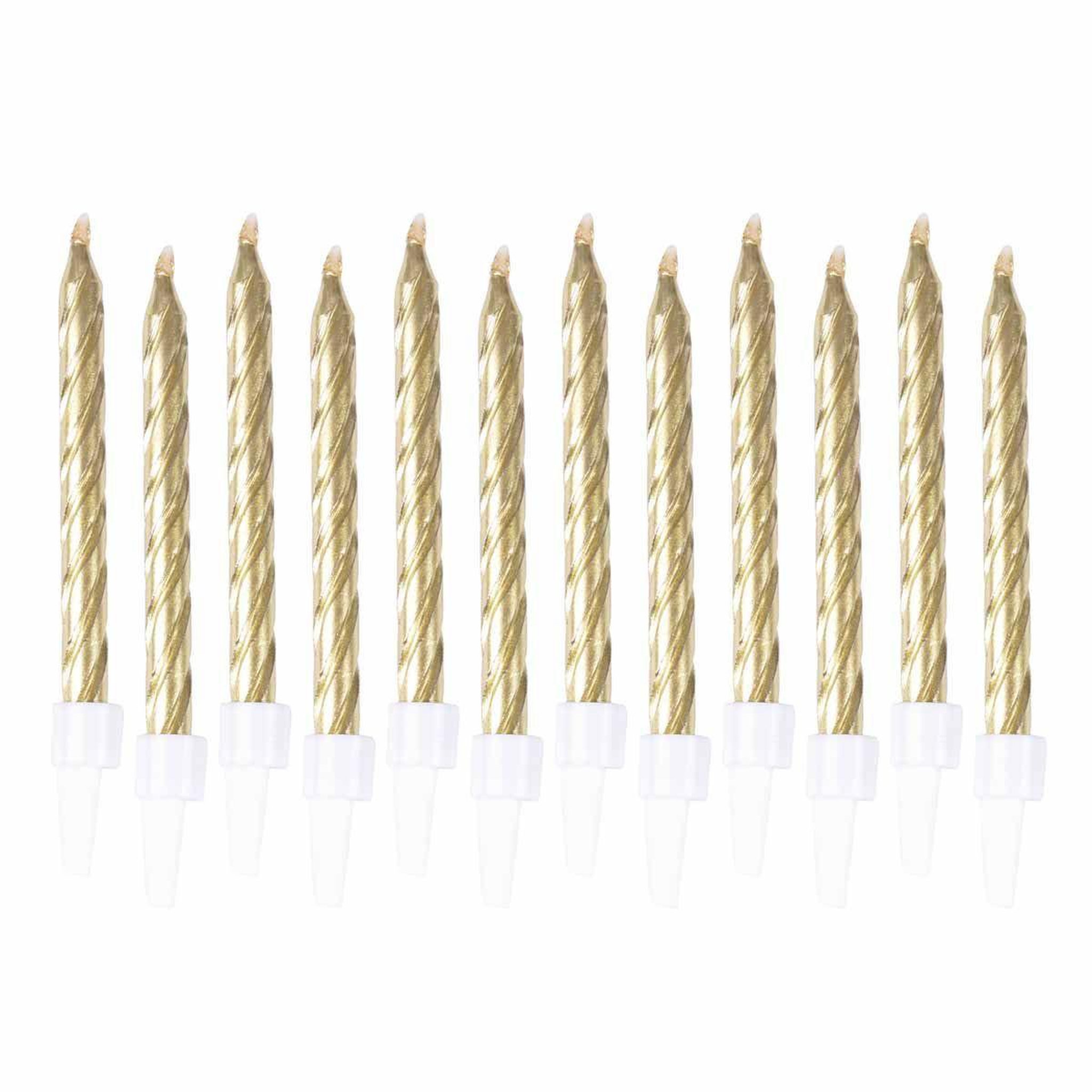 Voir la diapositive 1 : HOMEA Lot de 12 bougies d'anniversaire  métalliques  6cm or